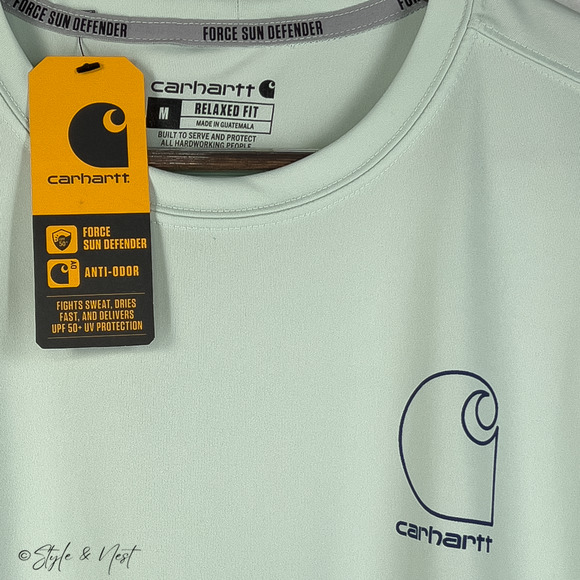Carhartt Relaxed Fit Force Sun Defender Lightweight Short Sleeve Tee Size Medium - Picture 2 of 4